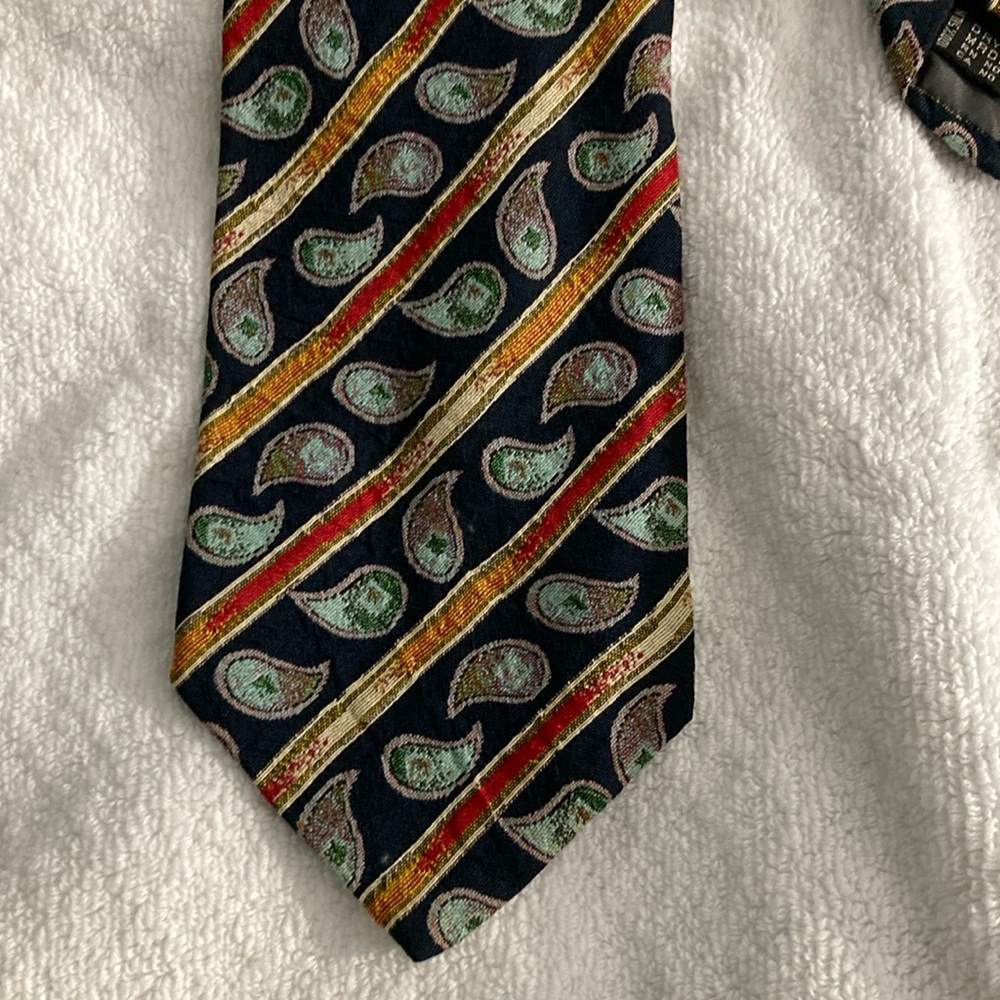 Andrew Fezza Blue and Orange Silk Tie